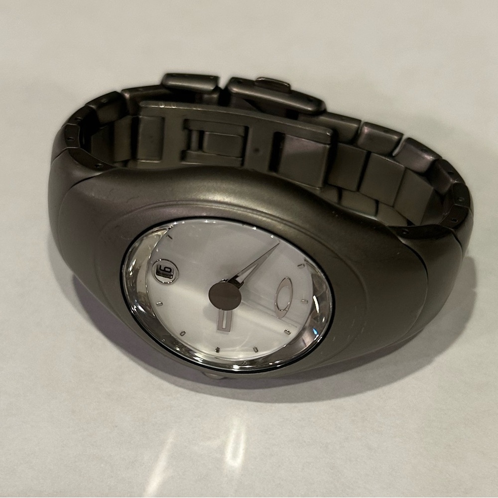 vintage Oakley Time Bomb watch, titanium model